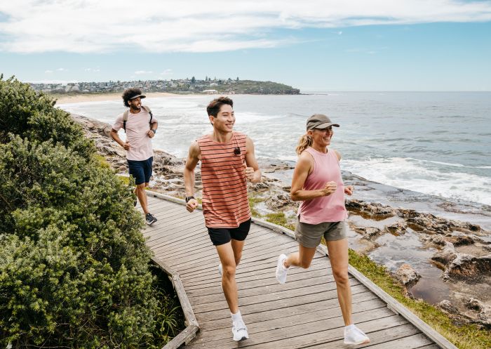 Coastal run, Freshwater Beach Friends enjoying coastal run, Freshwater Beach