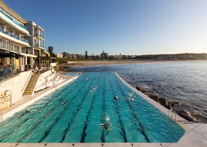 Bondi Icebergs, Bondi Beach People enjoying a morning swim at Bondi Icebergs, Bondi Beach