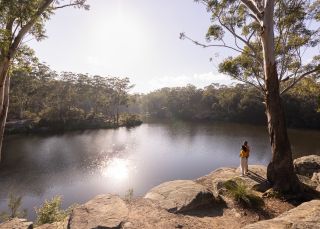 Couple enjoying a walk along the banks of the Parramatta River, Parramatta