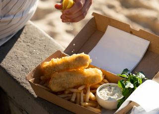 Fish and chips at Balmoral Beach, Mosman