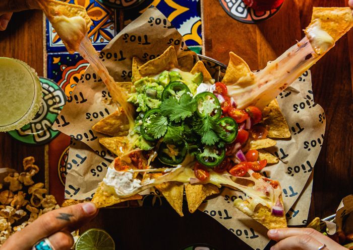 Nachos with guacamole at Tios, Surry Hills