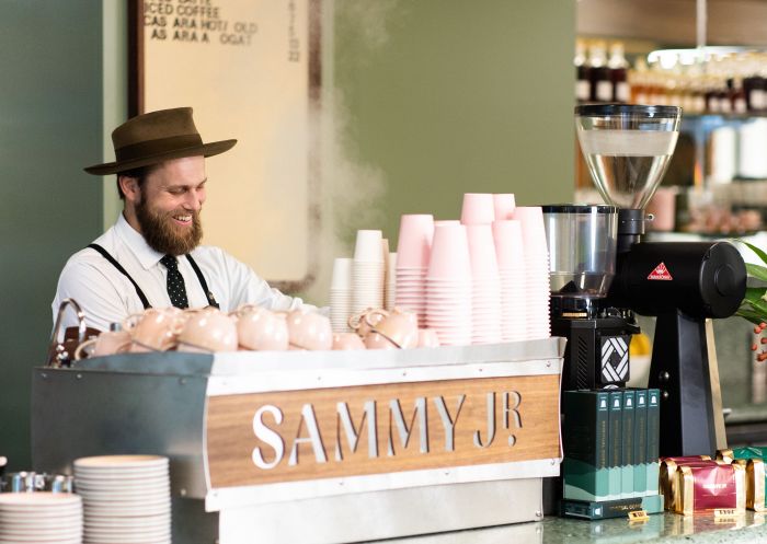 Barista making coffee at Sammy Jr, Sydney CBD