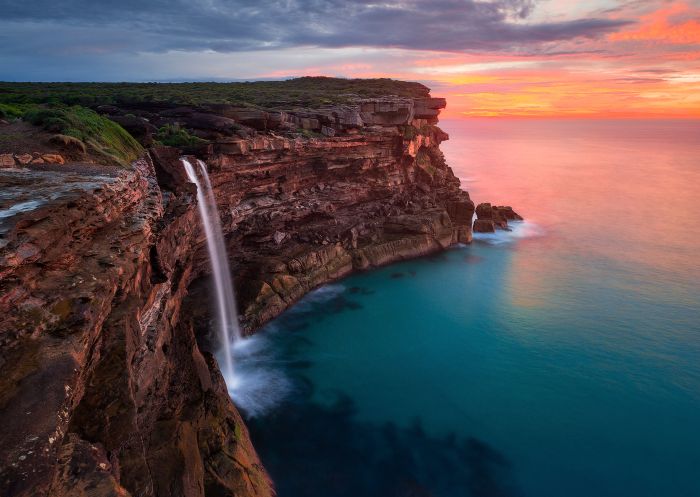 Sunrise at Curracurrong Falls and Eagle Rock in the Royal National Park, Sydney