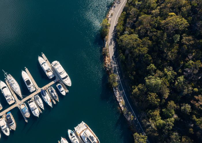 Boats docked in the marina at Akuna Bay, Ku-ring-gai Chase