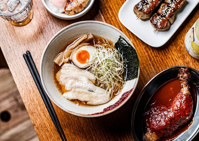 Ramen and a selection of dishes at Chaco Ramen, Darlinghurst