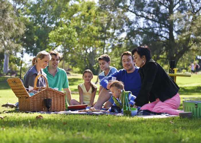 Families enjoying a picnic in Centennial Parklands, Sydney