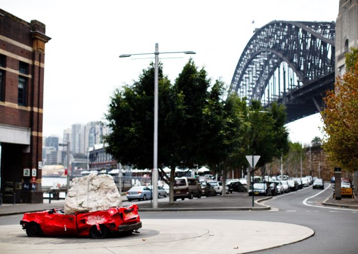 Still Life with Stone and Car, Hickson Road in Walsh Bay by artist Jimmi Durham