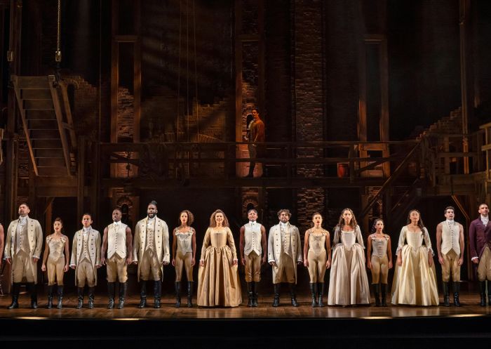  Cast on stage for Hamilton at the Lyric Theatre, Pyrmont