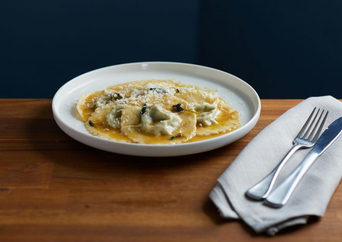 Tortelli Parmigiano, spinach, burnt butter & sage at I Maccheroni, Woollahra 