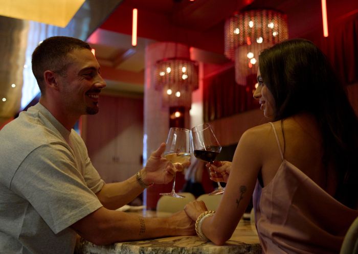Bar Morris, Haymarket Couple enjoying drinks at Bar Morris, Haymarket, Sydney