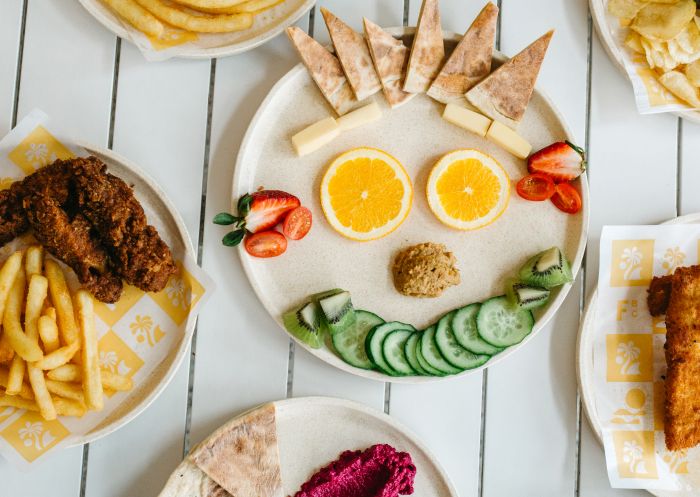 Fresh food served on the table at Freshwater Brewing Company in Brookvale