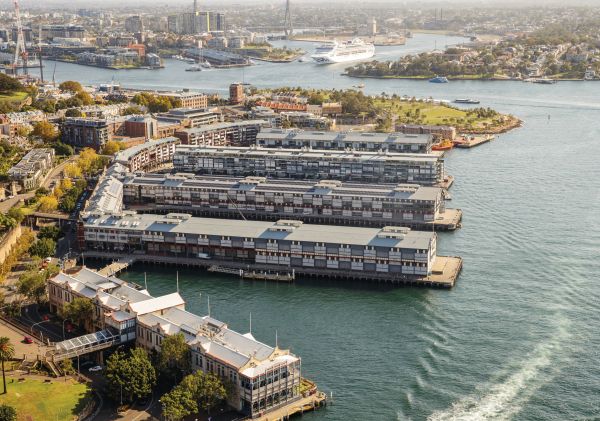 Aerial view over Walsh Bay in Sydney's City