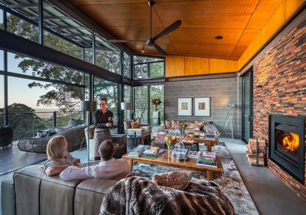 Guest lounge at Spicers Sangoma Retreat in Hawkesbury, Sydney North