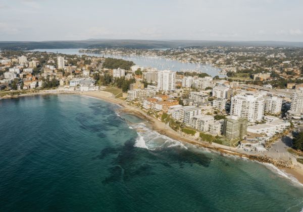 Scenic coastal views over The Esplanade and South Cronulla Beach, Cronulla