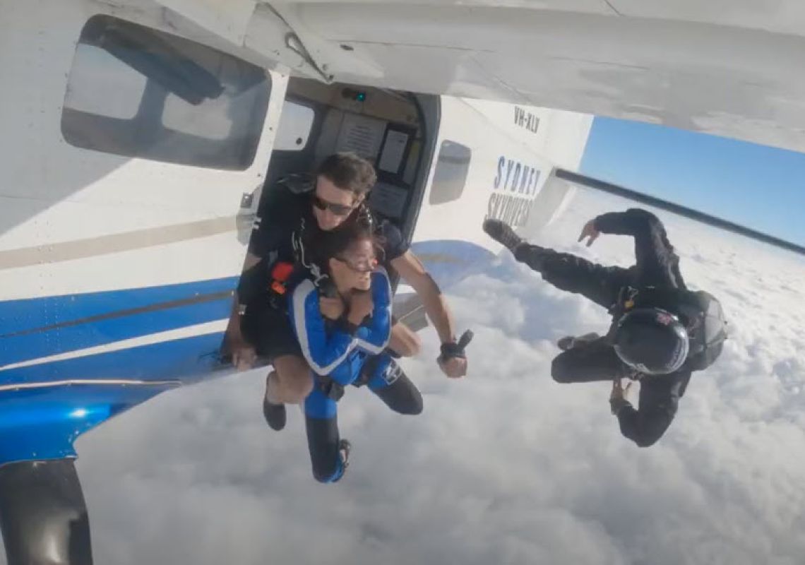 Sky diving over Picton