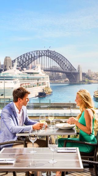 Dining at Cafe Sydney in Circular Quay, Sydney Harbour