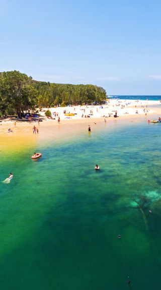 People enjoying swimming at Wattamolla, Royal National Park Sydney