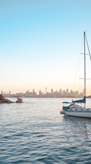 Boat moored in Vaucluse Bay near Nielsen Park