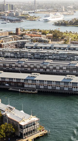 Views across Sydney Harbour facing west over Walsh Bay