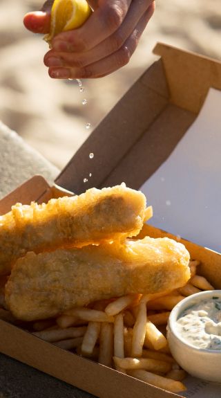 Fsh and chips at Balmoral Beach, Mosman
