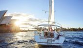 Friends sailing in Sydney Harbour, Sydney