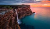 Sunrise at Curracurrong Falls and Eagle Rock in the Royal National Park, Sydney