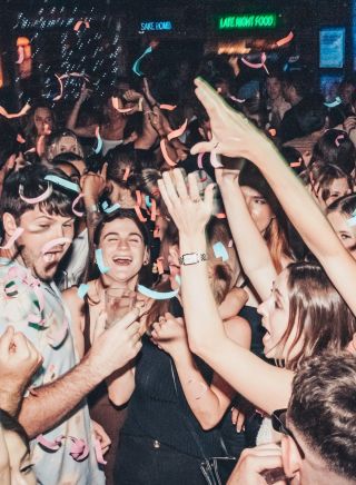 People enjoying DJ set at Goros, Surry Hills