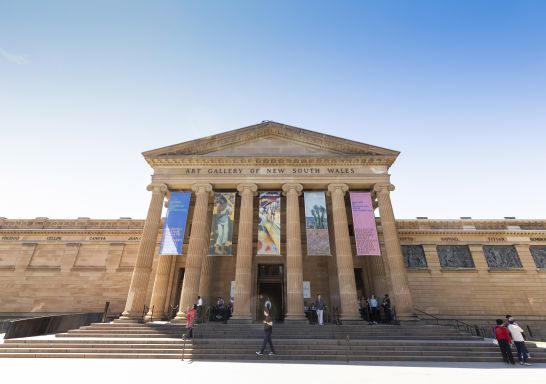 People visiting the Art Gallery of New South Wales in Sydney